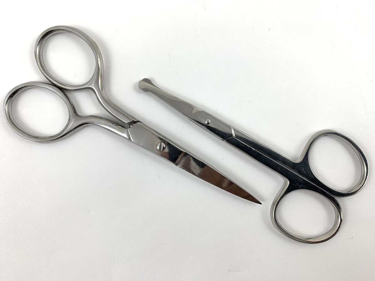 Men's Beard & Nose Hair Grooming Travel Set with Scissors Comb & Bag