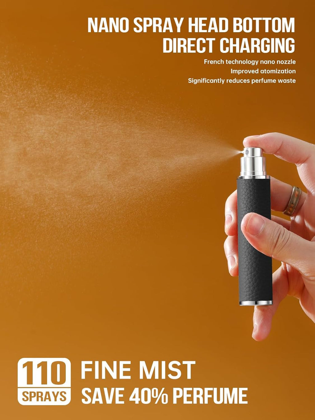 Genuine Leather Travel Perfume Atomizer 10ML Refillable Spray Bottle