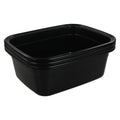 16 Quart Plastic Wash Basin - Black Rectangular Dish Pan for Laundry & Cleaning