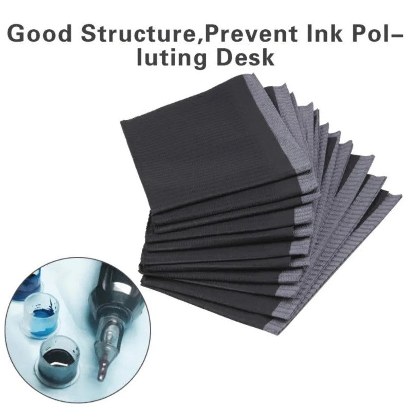 Disposable Black Waterproof Tattoo Bed Sheets – Double-Layer Table Mats, 20 Pcs