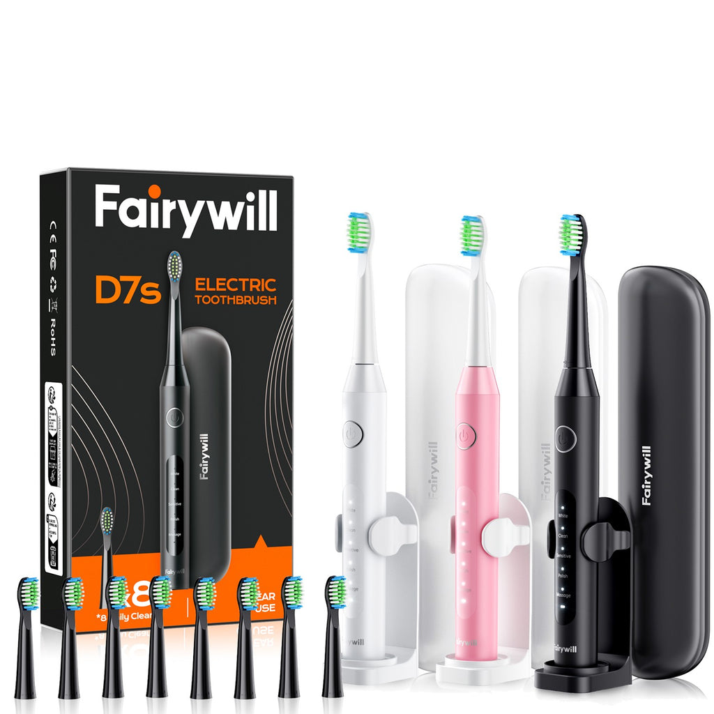 Electric Toothbrush with 8 Brush Heads & 5 Modes - Rechargeable & Waterproof
