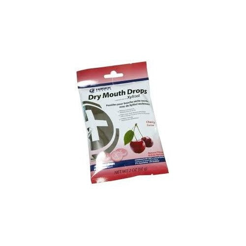 Dry Mouth Drops with Xylitol Cherry Flavor - Sugarless Saliva Support, 2 oz - 6 Pack
