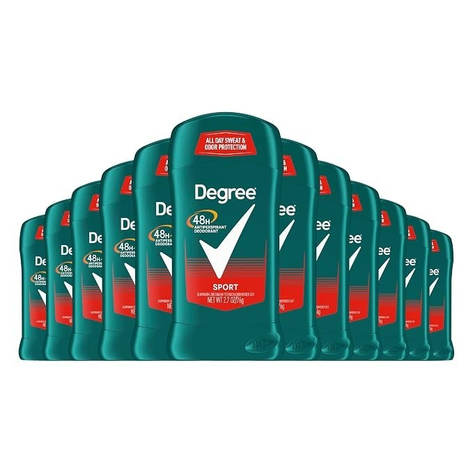 Men's Antiperspirant Deodorant Pack of 12, 48-Hour Sweat & Odor Protection
