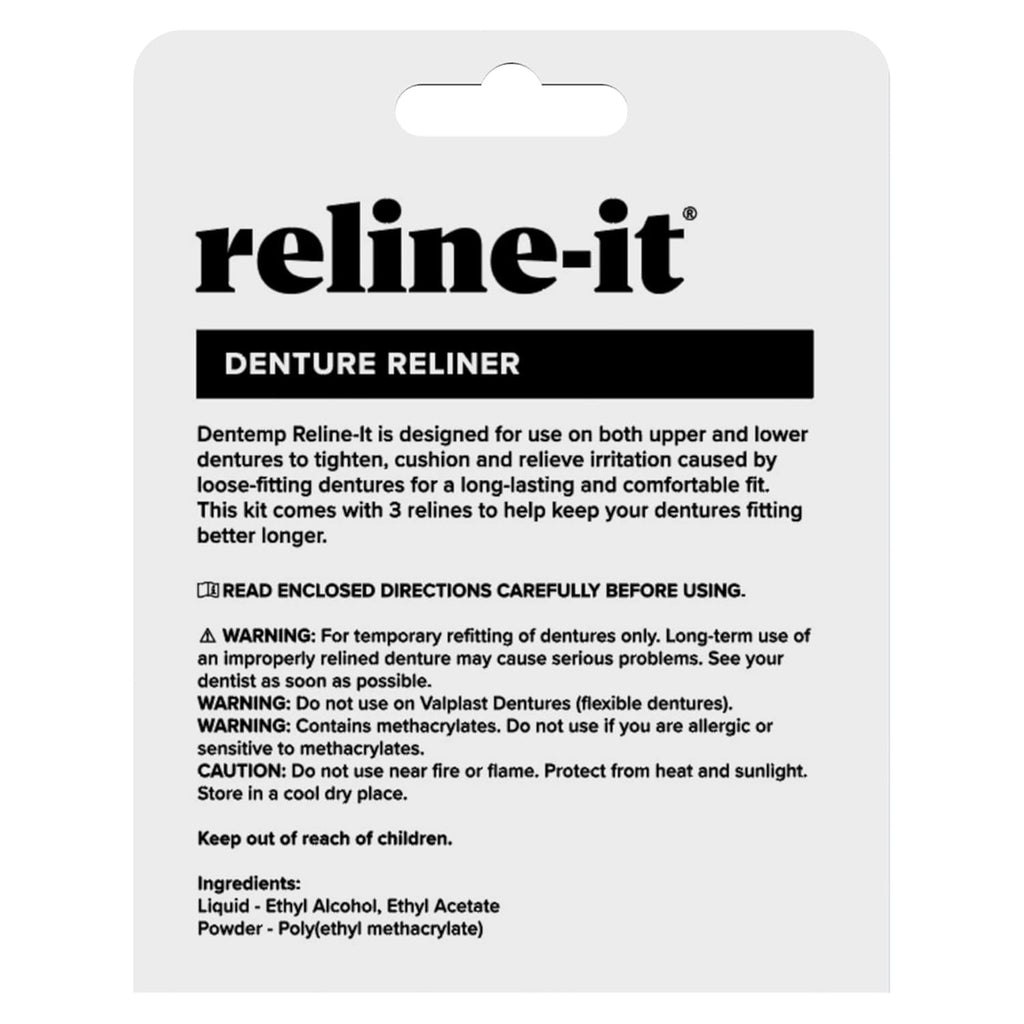 Denture Reline Kit - Advanced Formula for Upper & Lower Dentures - 3 Replacements