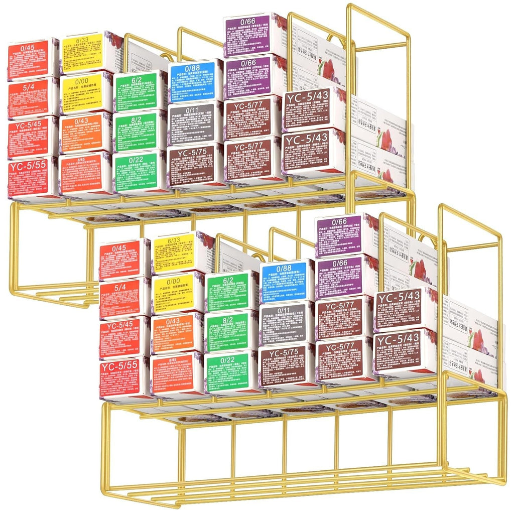 Wall Mounted Hair Color Storage Racks - Metal Organizers for Salon & Home