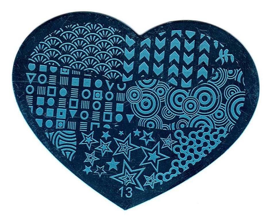 5 Pack Nail Art Stamping Plates Set Heart Design Manicure Tools