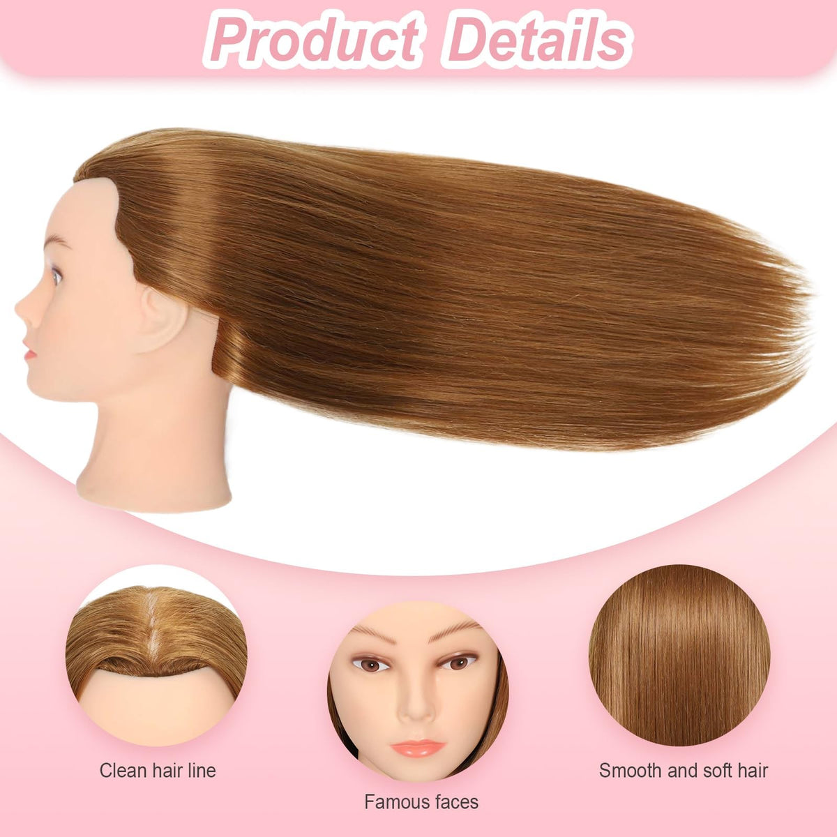 Mannequin Head with 80% Human Hair for Cosmetology Practice - 26-28 Inch