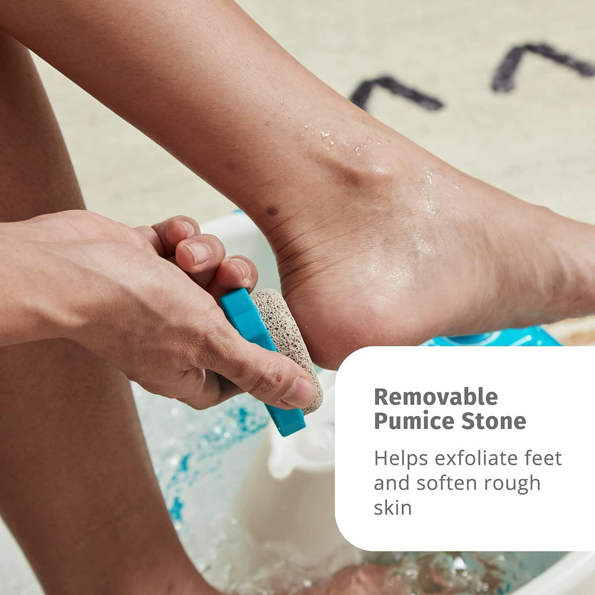 Portable Foot Spa Bath Massager with Bubble Jets and Removable Pumice Stone