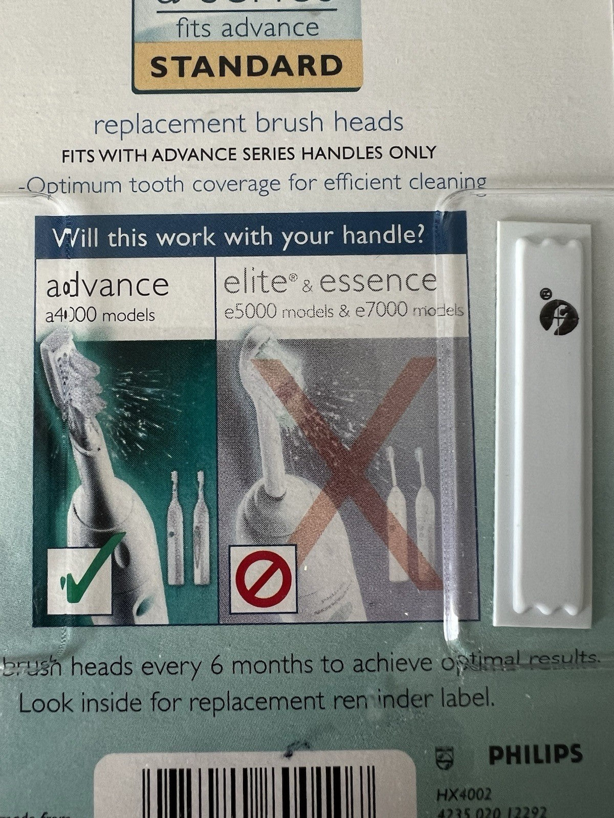 Genuine Philips Sonicare A Series Standard Brush Heads - 2 Pack