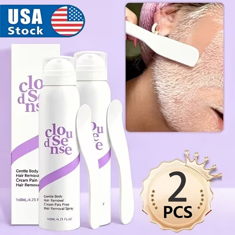 Gentle Hair Removal Foam Spray with Aloe & Hyaluronic Acid - 3X Pack