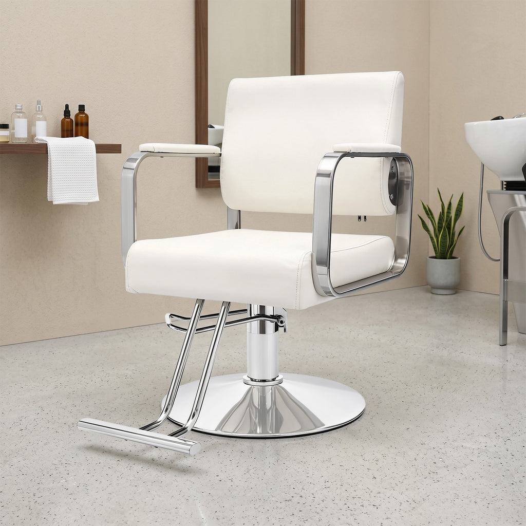 Rotatable Salon Barber Chair for Hairdressing Tattoo Artists - Adjustable Height, Durable PU Cushion