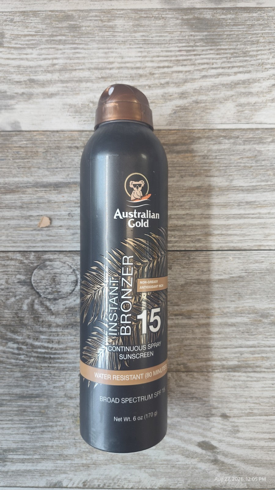 Australian Gold SPF 15 Continuous Spray Sunscreen with Bronzer 6oz