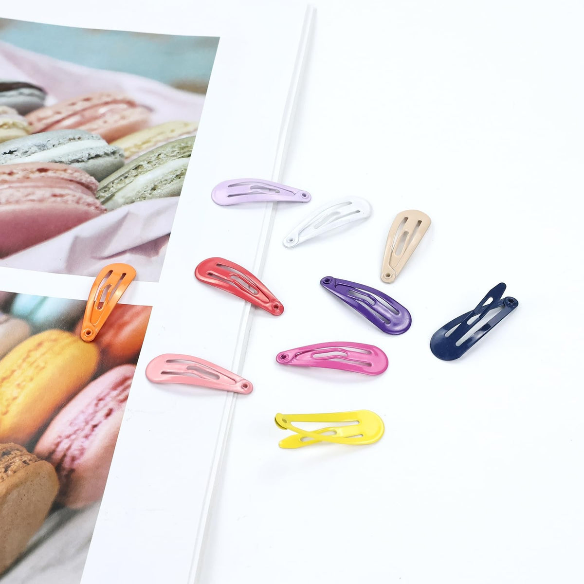Multicolor Snap Hair Clips for Babies & Toddlers - 100 Pack, 3cm