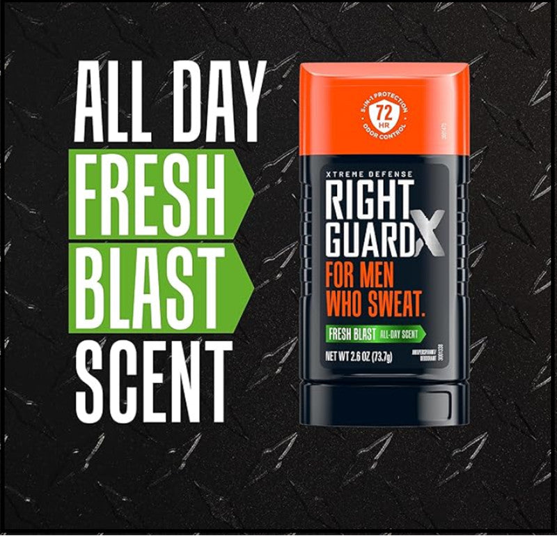 4-Pack Right Guard Xtreme Defense Antiperspirant Deodorant, Fresh Blast, 2.6 oz