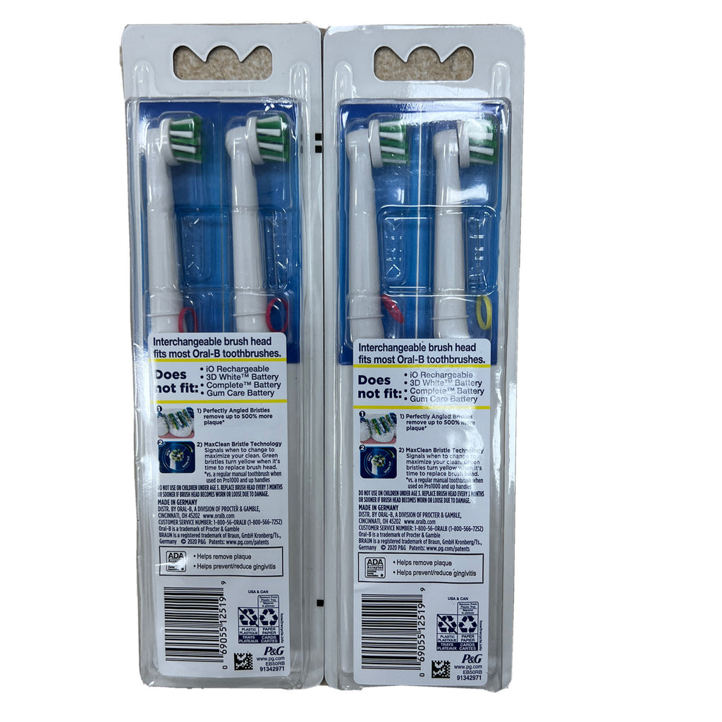 4-Pack Electric Toothbrush Replacement Heads for CrossAction Oral-B