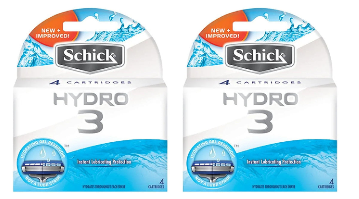 Schick Hydro 3 Razor Blade Refills - 8 Count, Compatible with Hydro 3