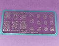 Nail Stamping Plate with Kawaii Emoji Food & Candy Designs for Manicure Art