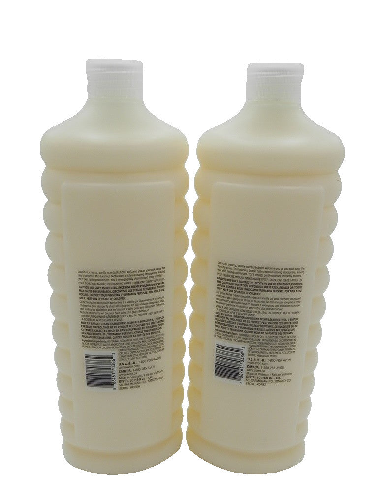 Vanilla Cream Bubble Bath Set - 2 Bottles, 24 Fl Oz Each, New Sealed