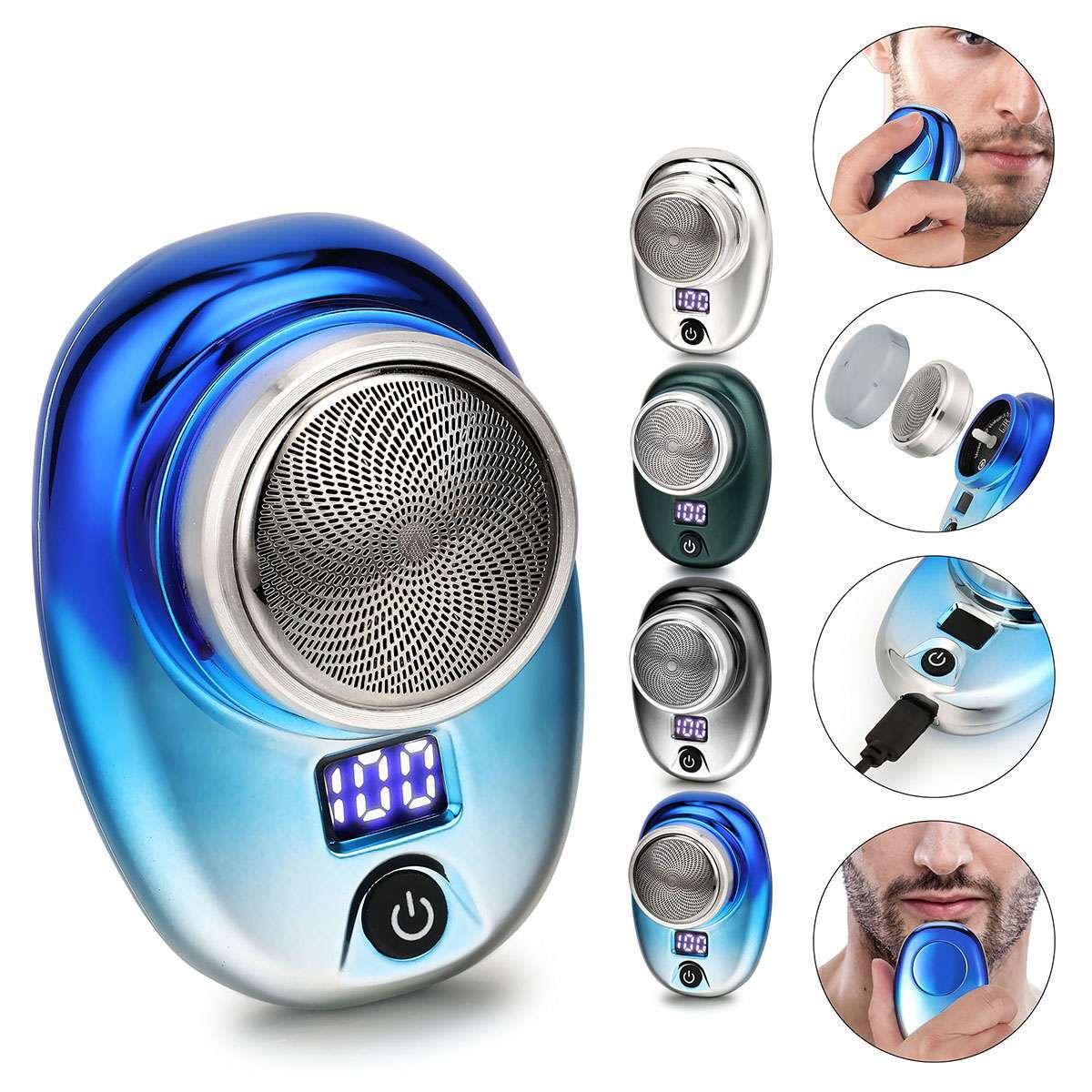Mini Portable Electric Razor for Men USB Rechargeable Shaver Travel & Home Use