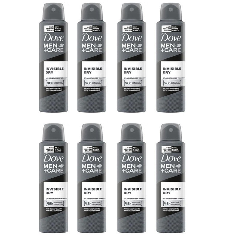 Dove Men + Care Invisible Dry Antiperspirant Deodorant Spray 8 Pack 150ML
