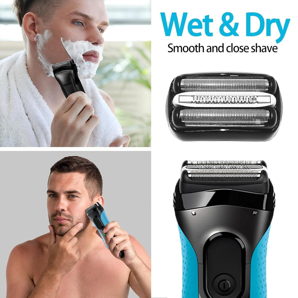 2 Pack Razor Foil Replacement Heads for Braun Series 3 Electric Shavers