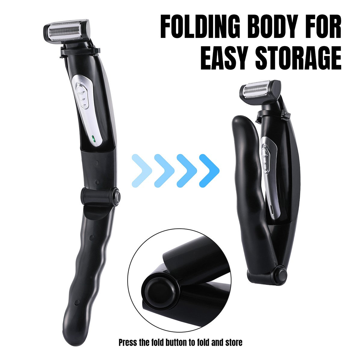 Electric Back Shaver for Men Body Grooming Trimmer with Long Handle