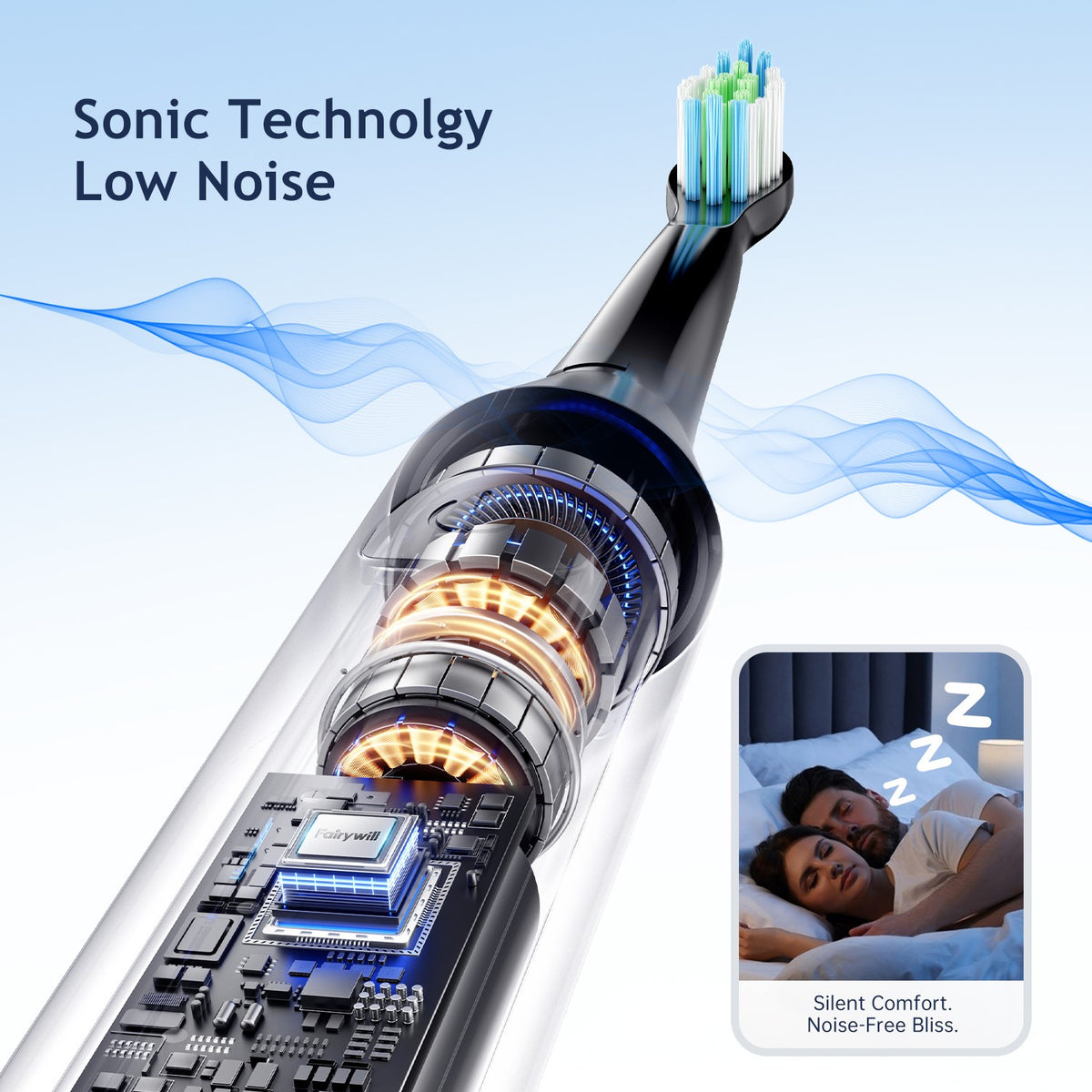 Rechargeable Electric Toothbrush with 8 Brush Heads & 5 Modes - Travel Case