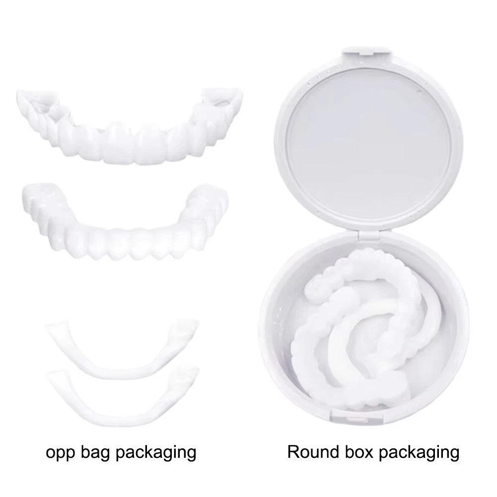 Snap-On Upper and Lower Dental Veneers Set - False Teeth Cover Silicone