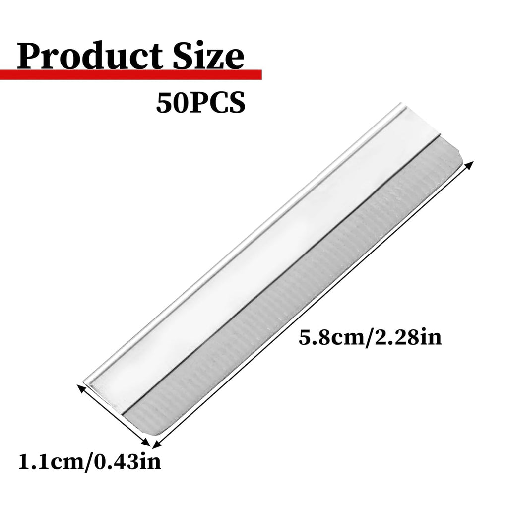 50 Pcs Stainless Steel Eyebrow Razor Blades - Disposable Safety Trimmers