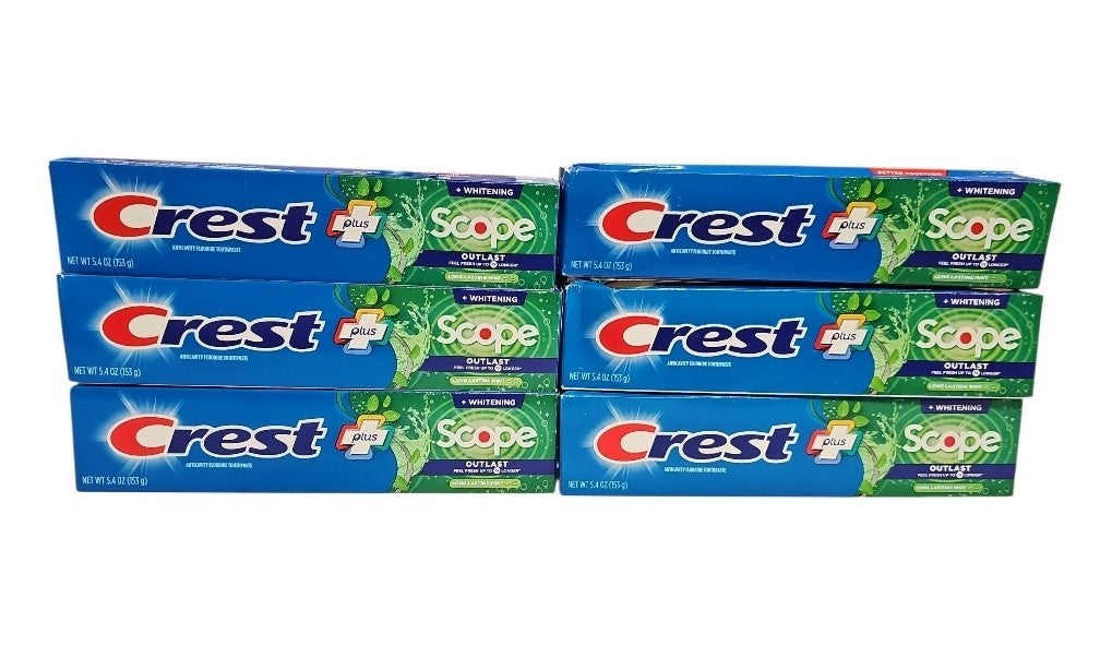 Crest Complete Plus Scope Outlast Whitening Toothpaste 6 Pack 5.4oz