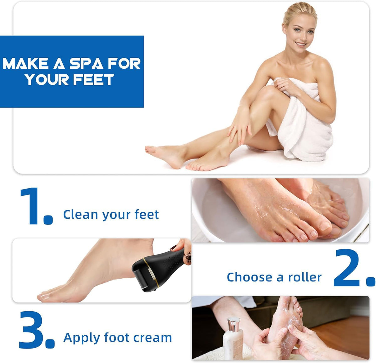 Electric Foot Callus Remover Kit 16-in-1 Rechargeable Pedicure Tool for Dead Skin
