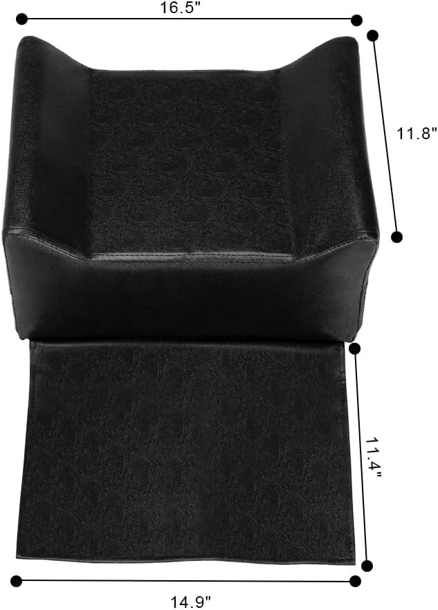 Kids Haircut Booster Seat Cushion for Barber Chairs Black, Safe & Wipeable