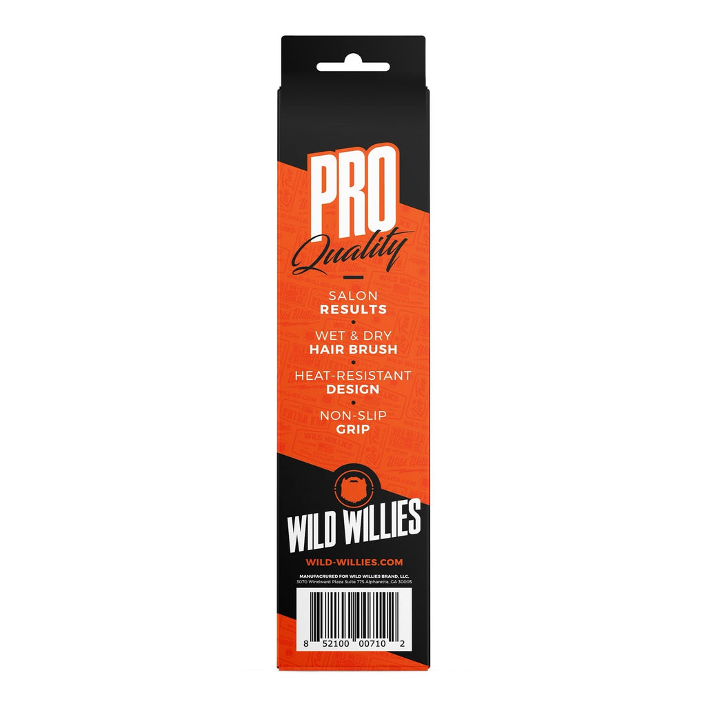 Wild Willies Round Beard Brush with Bristle - Grooming & Taming Tool for Men
