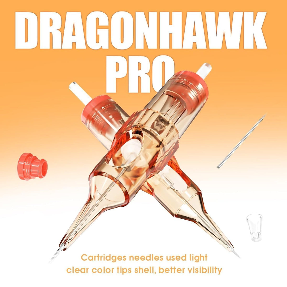 Dragonhawk Pro Tattoo Cartridges 0801RL Round Liner, 20 Pcs Disposable