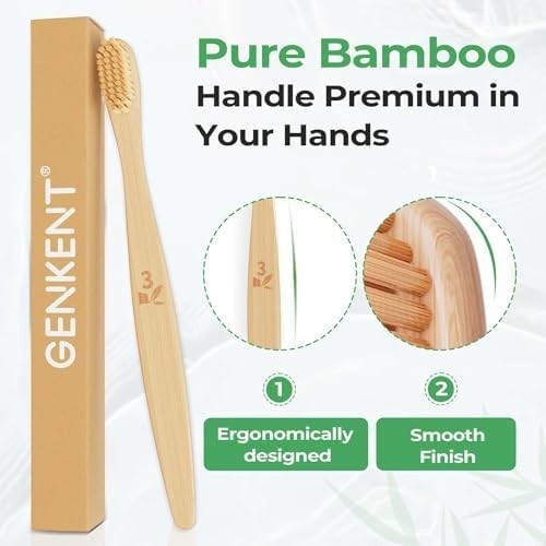 Bamboo Toothbrushes 12 Pack Soft Bristles Eco Friendly BPA Free Personal Care