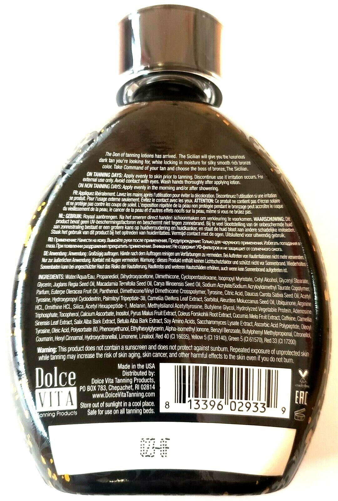 Double Dark Black Bronzer Tanning Lotion 2025 The Sicilian 200x Indoor Outdoor
