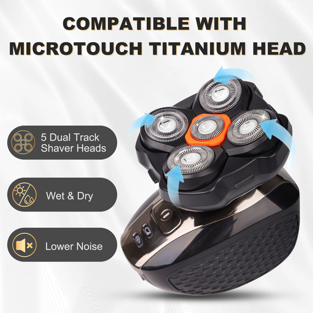 Universal 5D Stainless Steel Shaver Replacement Heads for MicroTouch Titanium