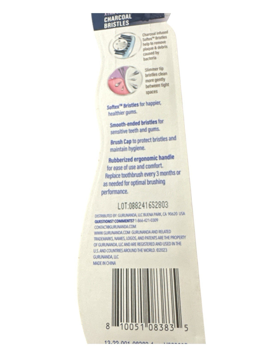 Extra Soft Charcoal Toothbrush for Sensitive Gums - Gentle Deep Cleaning