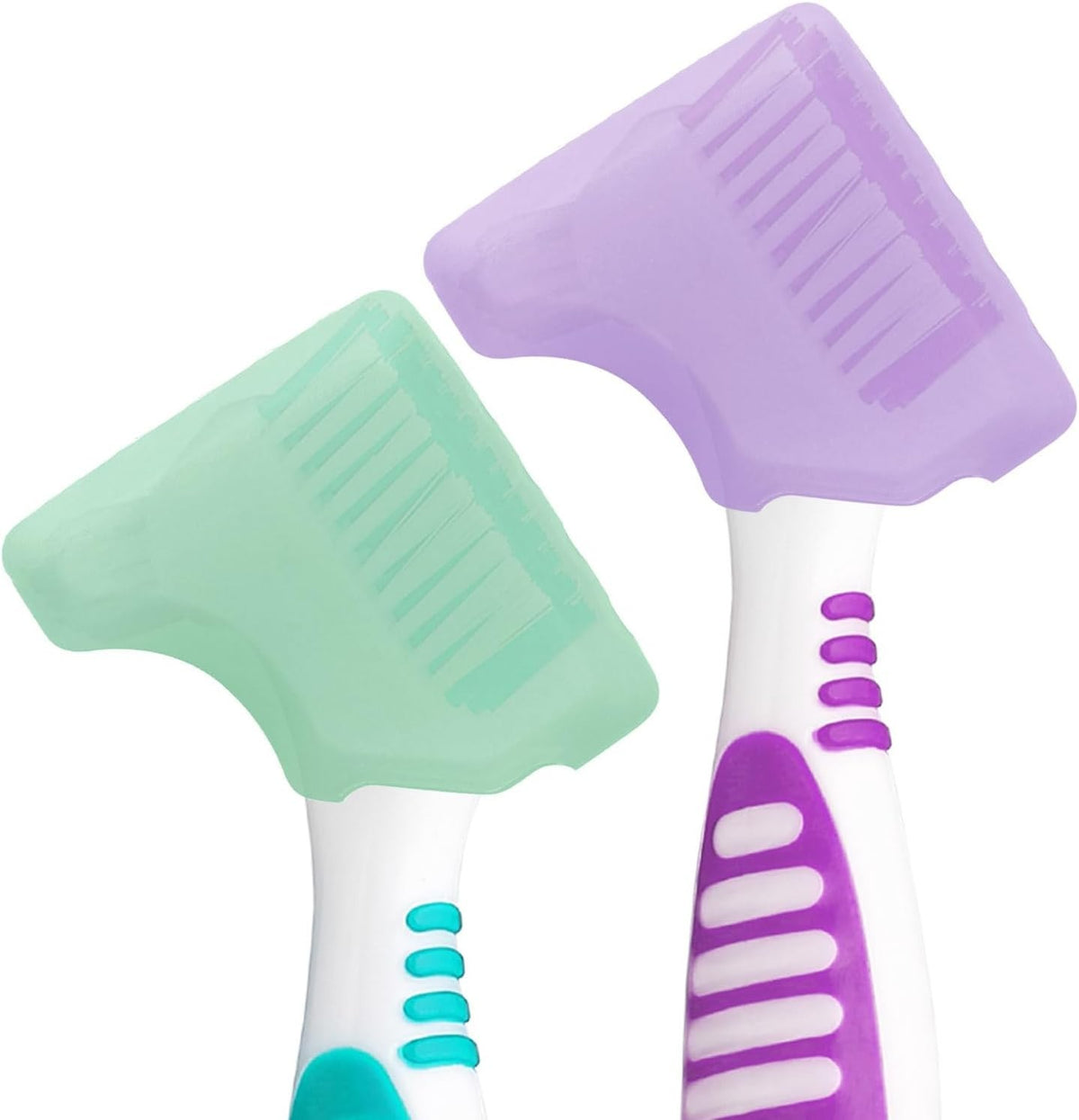 2pcs Silicone Denture Brush Covers Fit Most Toothbrushes Travel Friendly