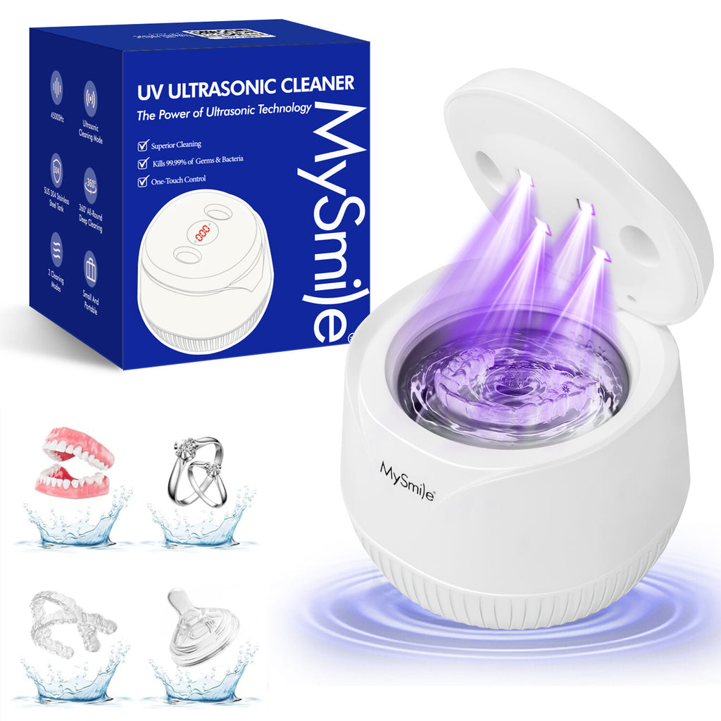 Ultrasonic Dental & Jewelry Cleaner 45kHz UV Sterilizer with Tablets – Portable