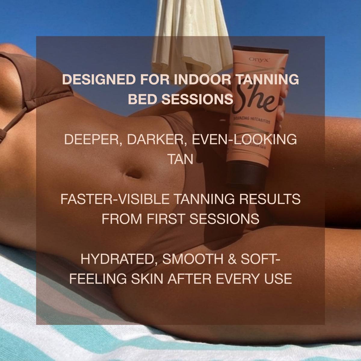 Onyx She Tanning Lotion Accelerator with Bronzer - 6.76 fl oz, Natural Dark Tan