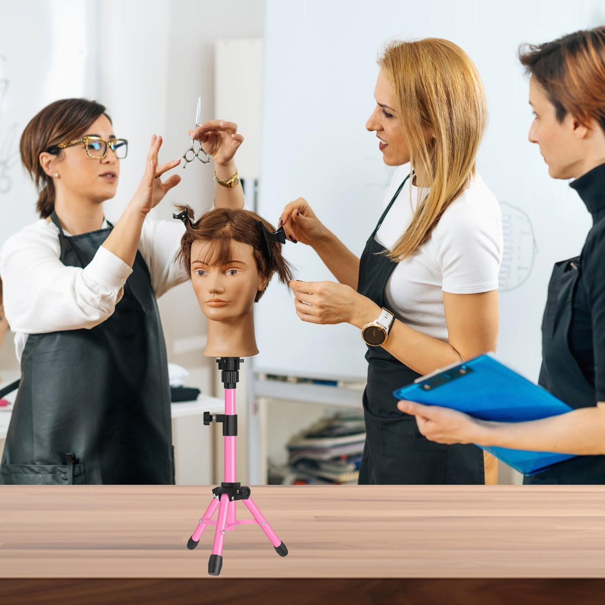 25 Inch Adjustable Wig Stand Tripod for Hairdressing Training & Display