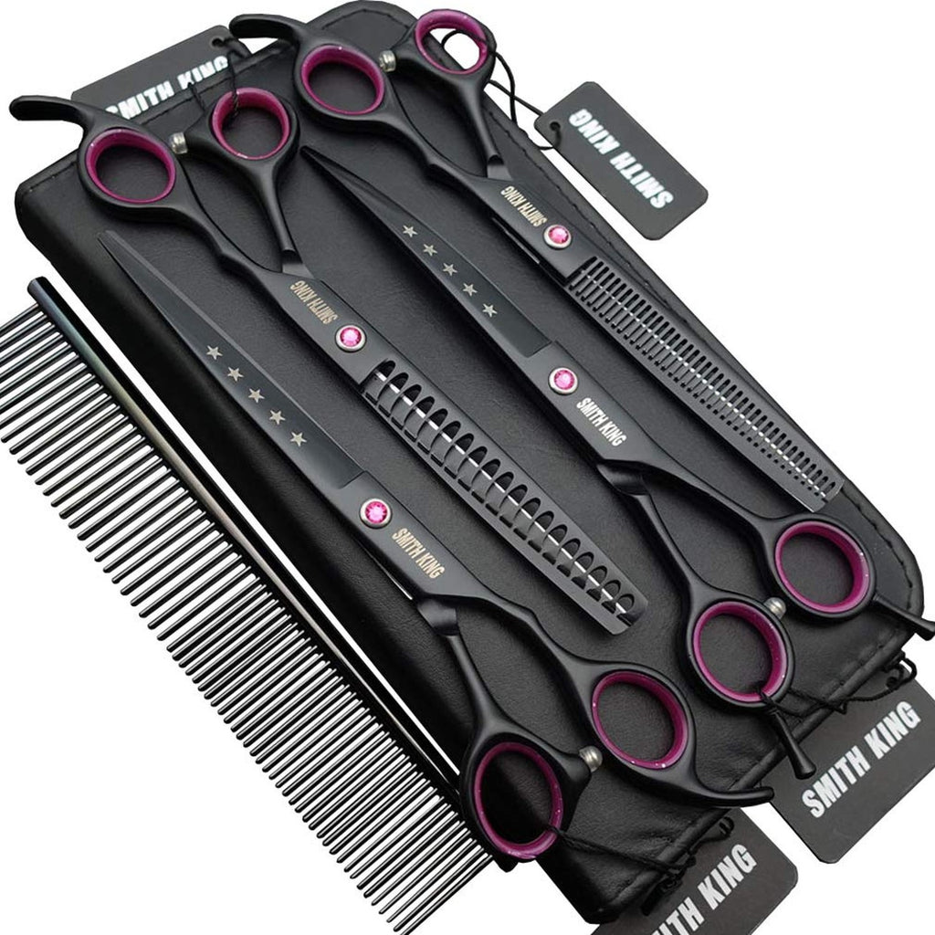 7-Inch Professional Dog Grooming Scissors Set with Straight, Thinning & Curved Blades
