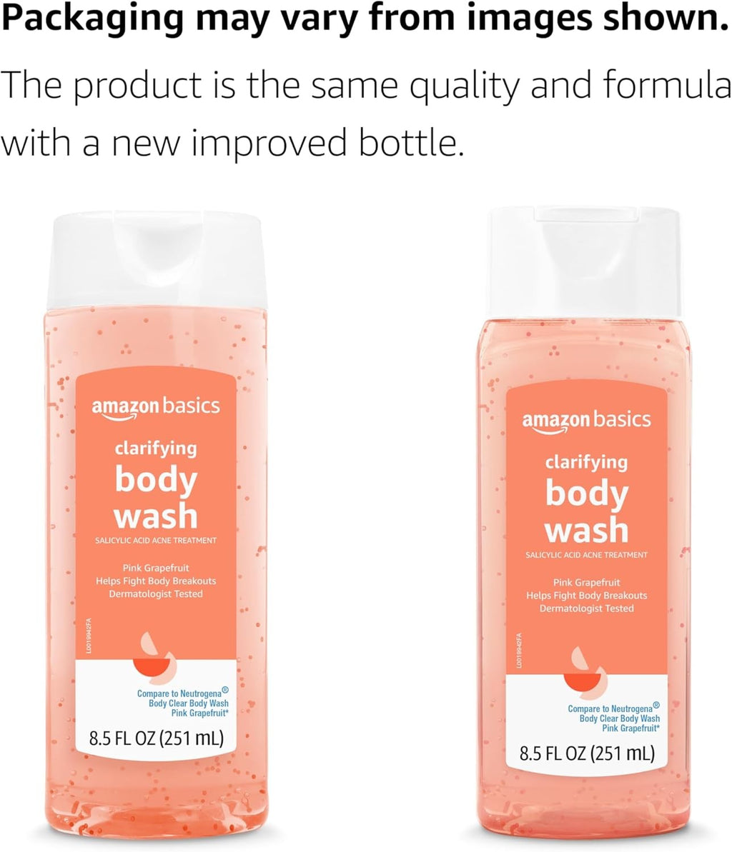 Pink Grapefruit Body Wash with Salicylic Acid for Acne - Clarifying & Refreshing