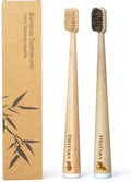 Natural Bamboo Toothbrush Sampler Set - 2 Pack (Boar & Horse Bristle)