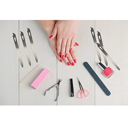 Stainless Steel Nail Files 5.5 Inch for Natural Nails, Manicure & Pedicure