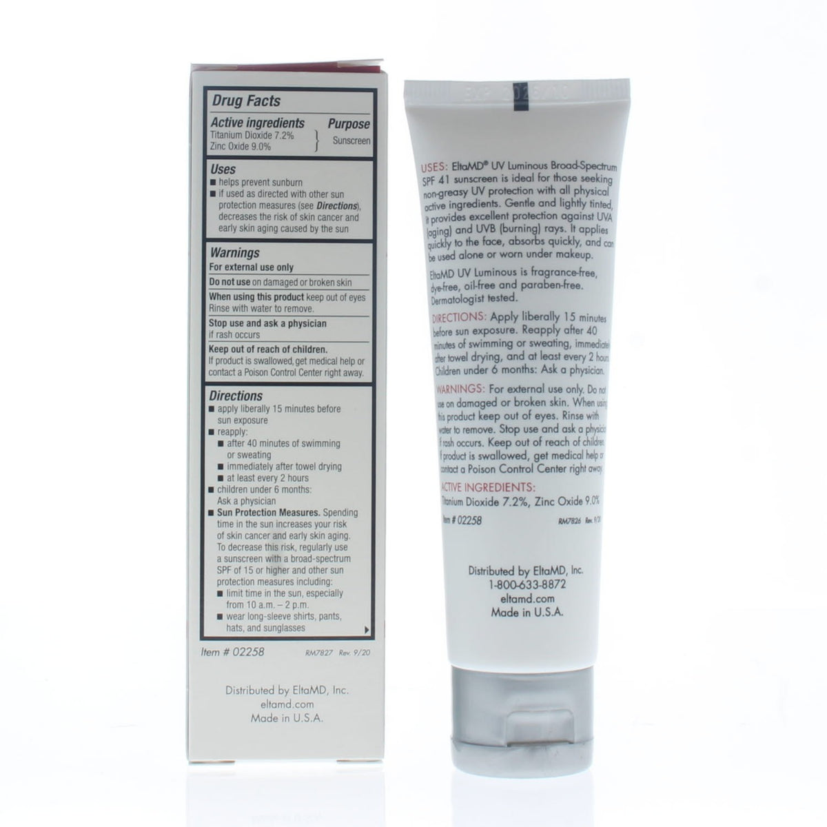 EltaMD UV Luminous SPF 41 Tinted Facial Sunscreen Water Resistant 1.7oz
