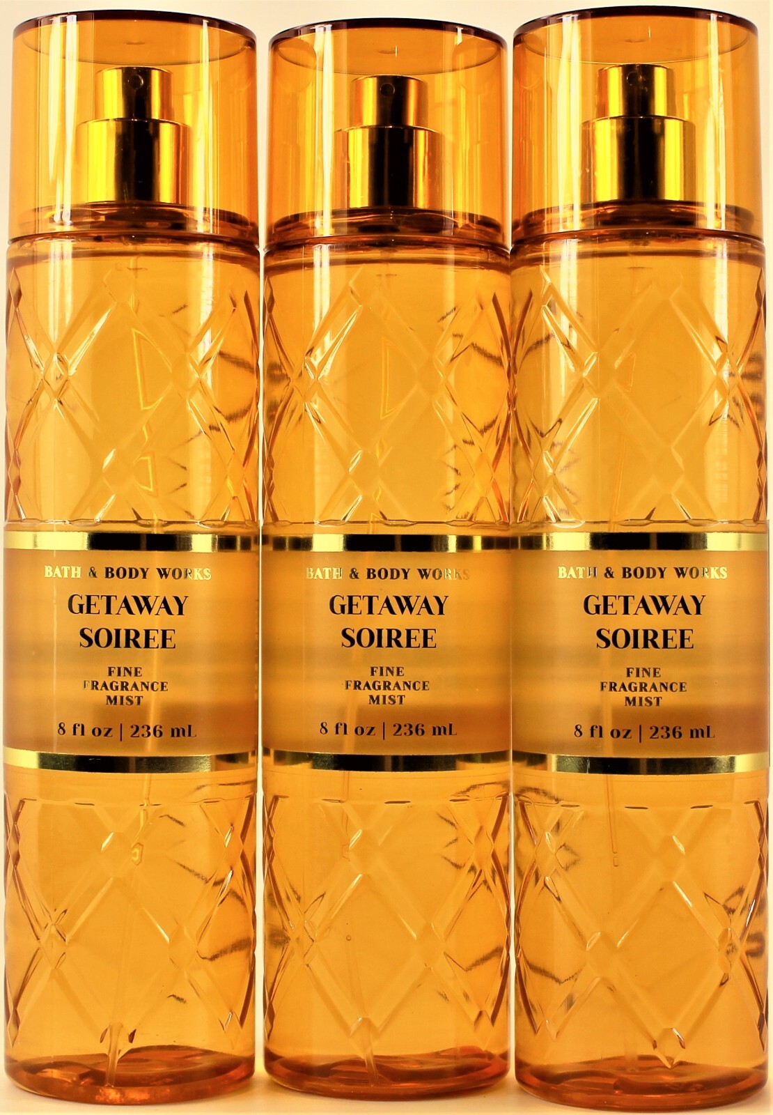 Bath & Body Works Getaway Soiree Body Mist Spray 8Oz - Set of 3