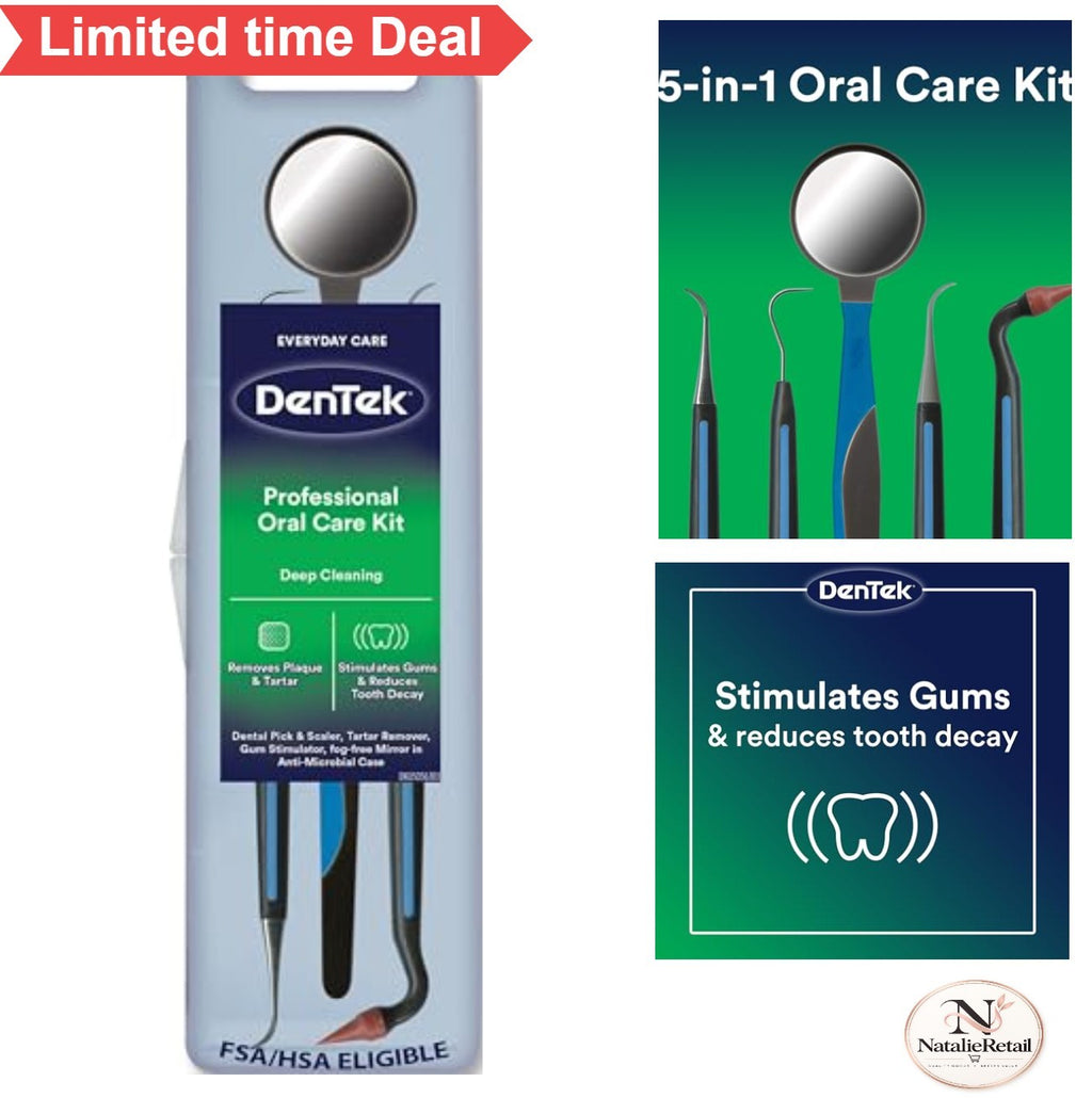 Dental Care Kit with 5 Tools for Plaque Tartar Removal & Gum Health