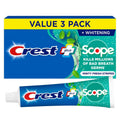 Crest Whitening Toothpaste Pack of 3 - Fluoride Enamel Safe, Cavity & Tartar Control